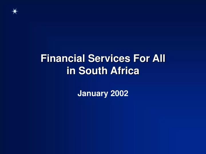financial services for all in south africa