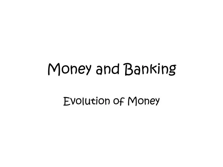 money and banking