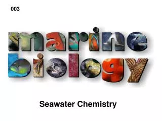 Seawater Chemistry