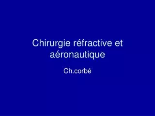 chirurgie r fractive et a ronautique