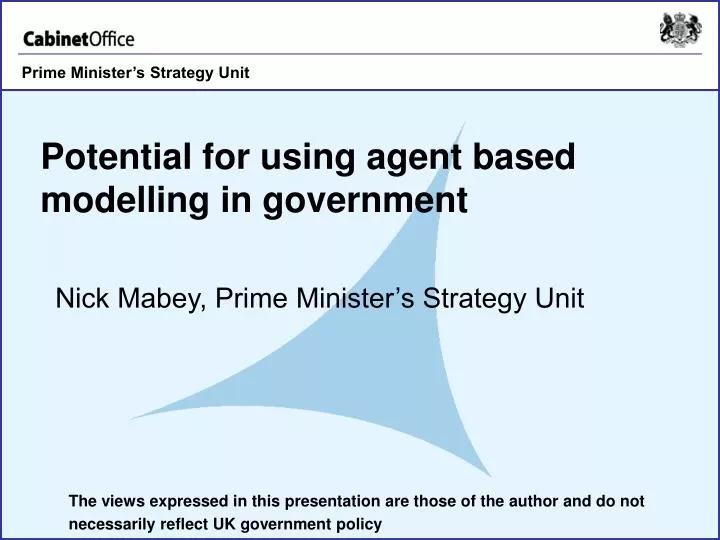 potential for using agent based modelling in government