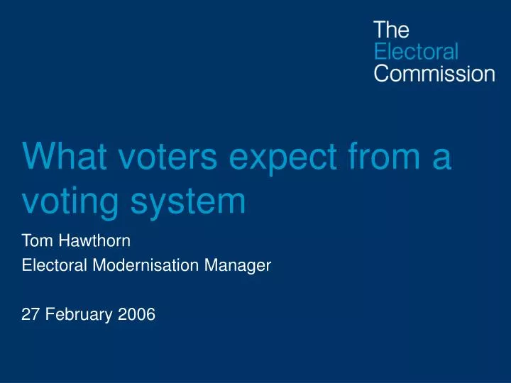 what voters expect from a voting system