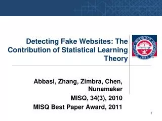 Detecting Fake Websites: The Contribution of Statistical Learning Theory