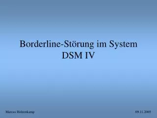 borderline st rung im system dsm iv