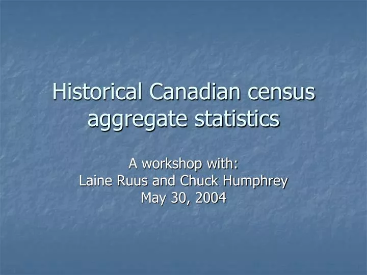 historical canadian census aggregate statistics