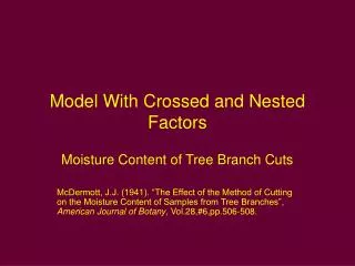 Model With Crossed and Nested Factors