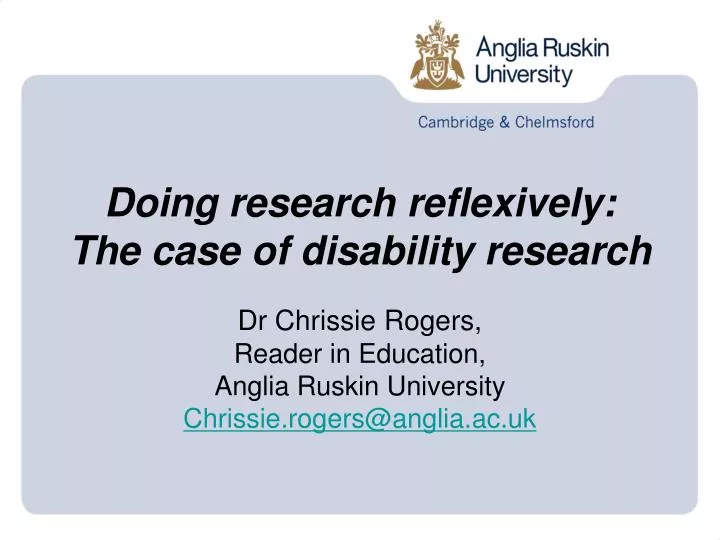 doing research reflexively the case of disability research