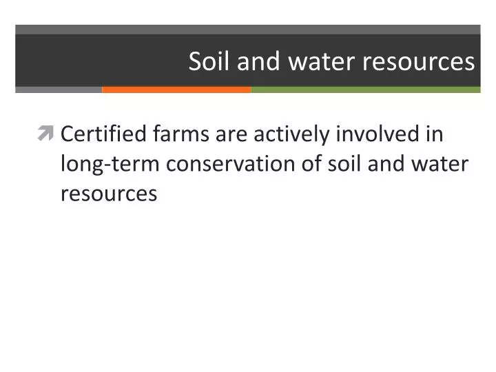 soil and water resources