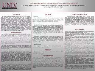 The Relationship Between Verbal Ability and Levels of Emotional Awareness