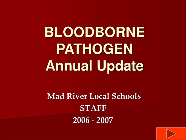 bloodborne pathogen annual update
