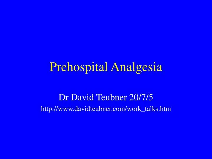 prehospital analgesia