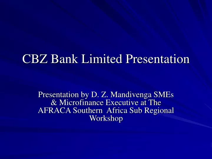 cbz bank limited presentation