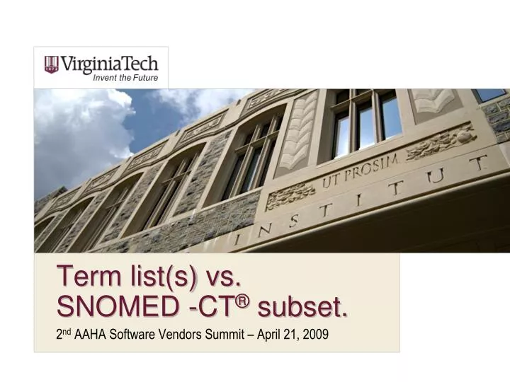 term list s vs snomed ct subset