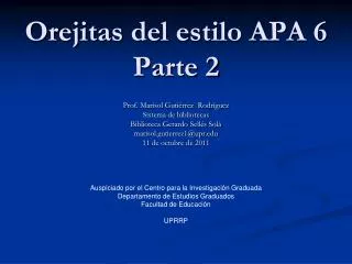orejitas del estilo apa 6 parte 2
