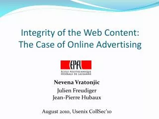Integrity of the Web Content: The Case of Online Advertising