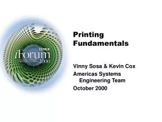 Printing Fundamentals