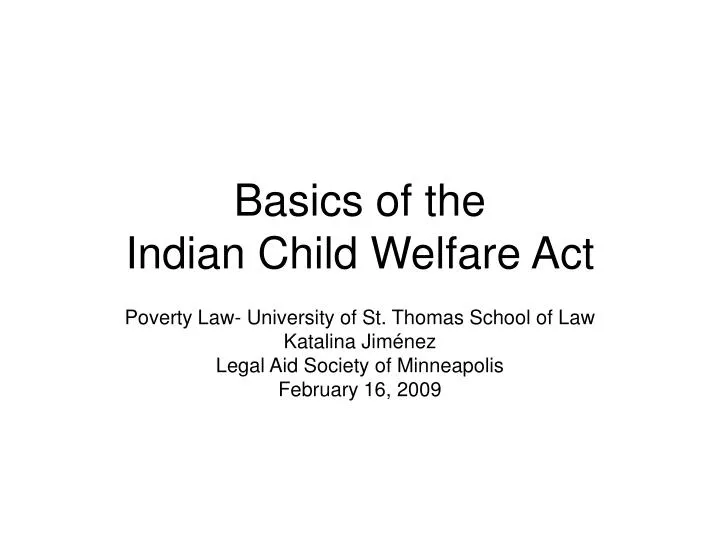 basics of the indian child welfare act