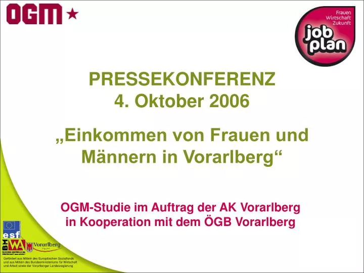 pressekonferenz 4 oktober 2006 einkommen von frauen und m nnern in vorarlberg