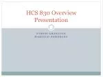 HCS 830 Overview Presentation - slide 1