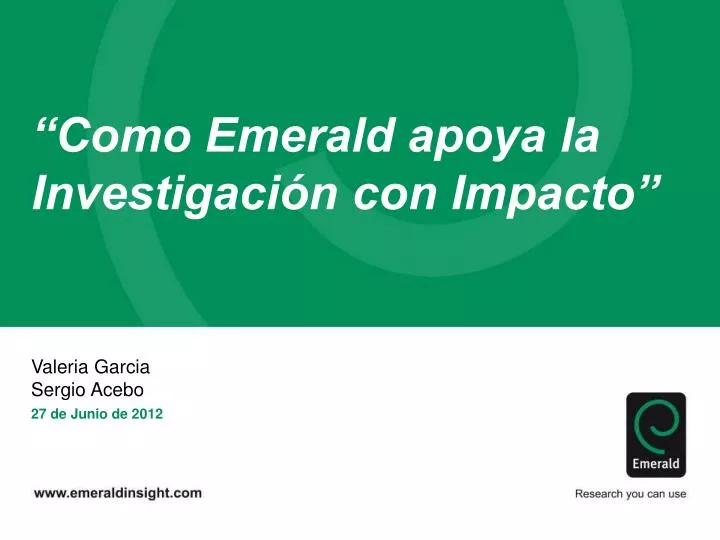 como emerald apoya la investigaci n con impacto
