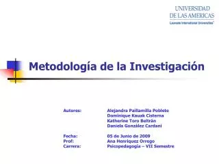 metodolog a de la investigaci n