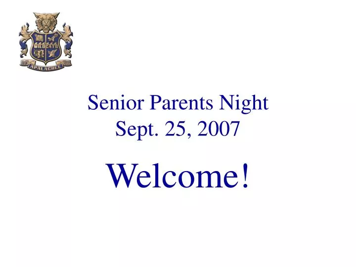 senior parents night sept 25 2007
