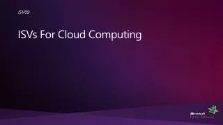 ISVs For Cloud Computing