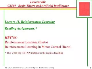Laurent Itti: CS564 - Brain Theory and Artificial Intelligence