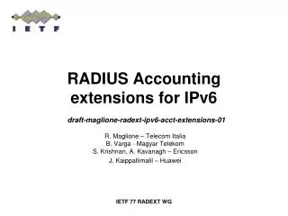 RADIUS Accounting extensions for IPv6
