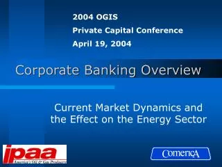 Corporate Banking Overview