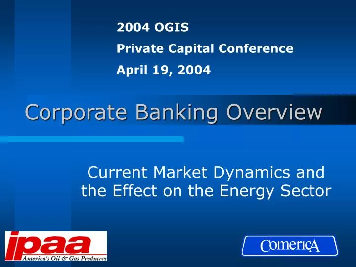 corporate banking overview
