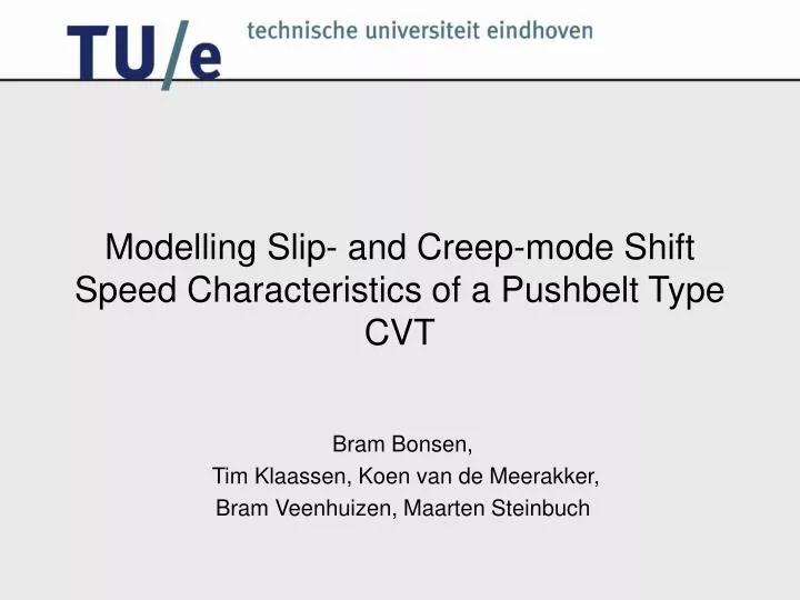 modelling slip and creep mode shift speed characteristics of a pushbelt type cvt