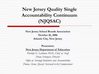 New Jersey Quality Single Accountability Continuum (NJQSAC)