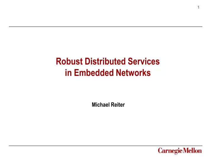 robust distributed services in embedded networks