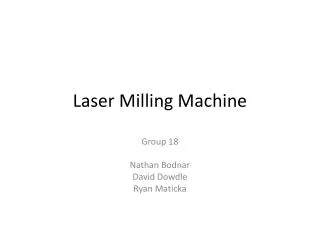 Laser Milling Machine
