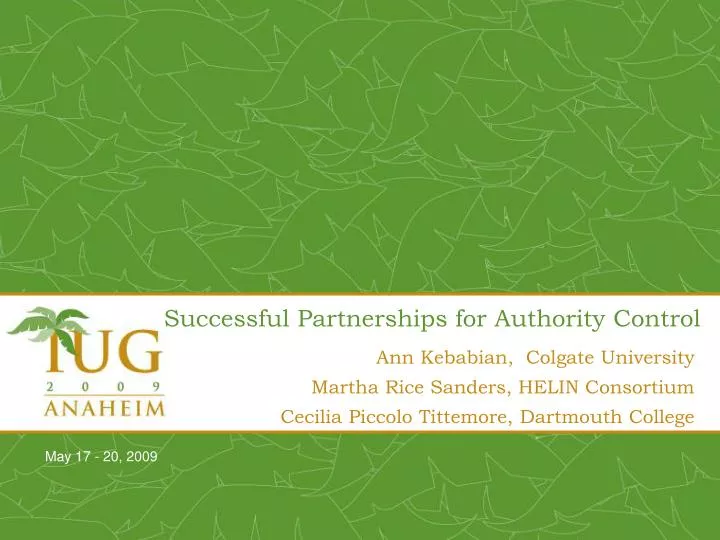 successful partnerships for authority control