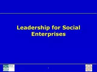 Leadership for Social Enterprises