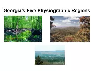 Georgia’s Five Physiographic Regions
