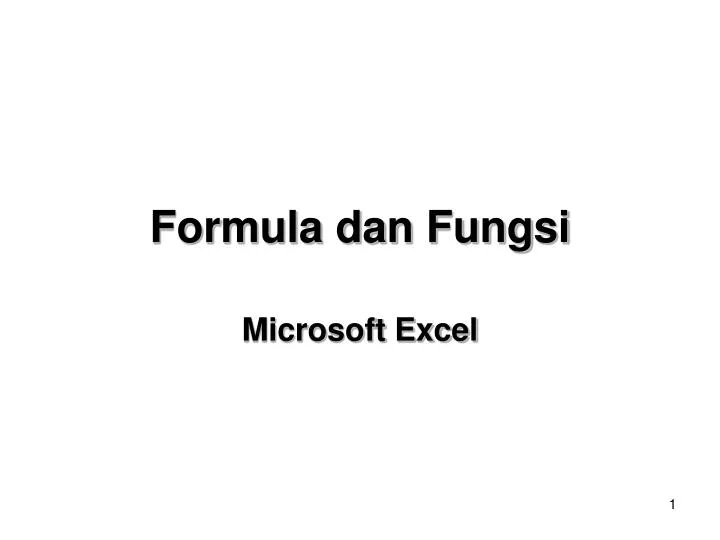formula dan fungsi