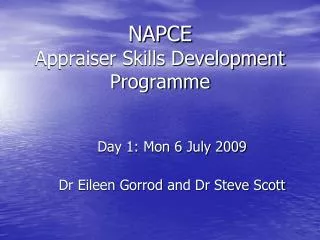 NAPCE Appraiser Skills Development Programme