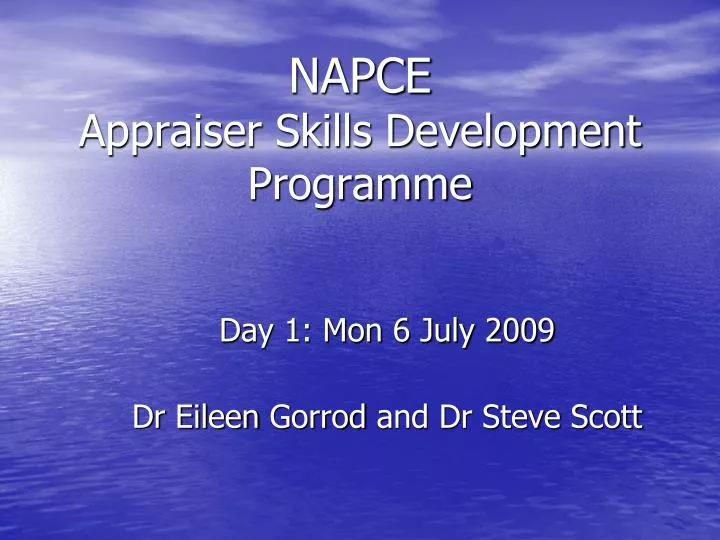 napce appraiser skills development programme