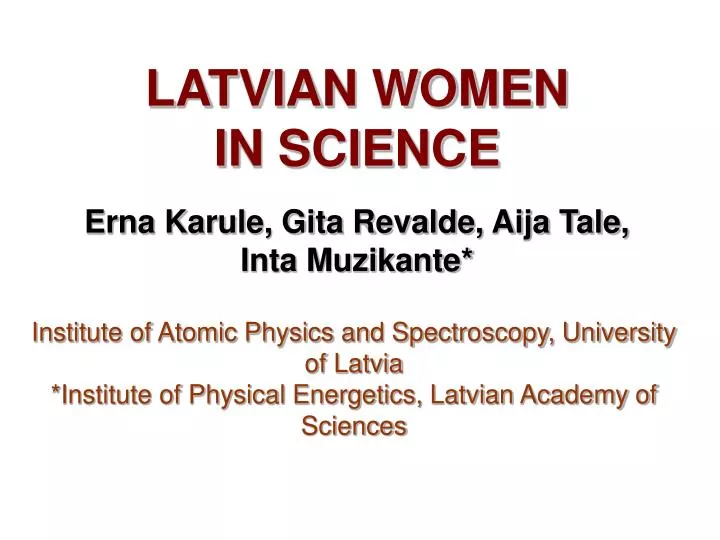 latvian women in science