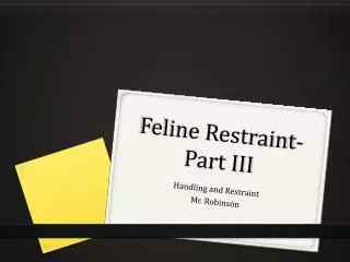 Feline Restraint-Part III