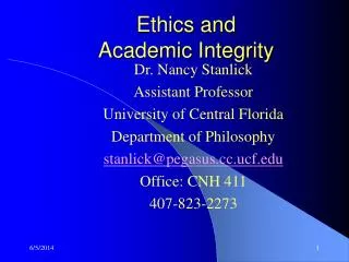 Ethics and Academic Integrity