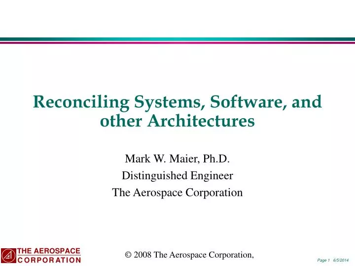 reconciling systems software and other architectures