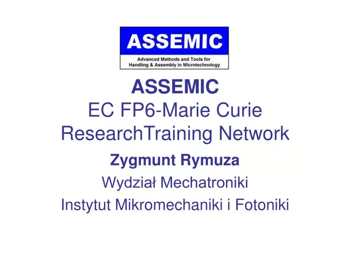 assemic ec fp6 marie curie researchtraining network