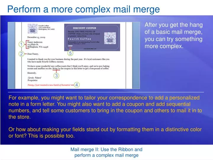 perform a more complex mail merge