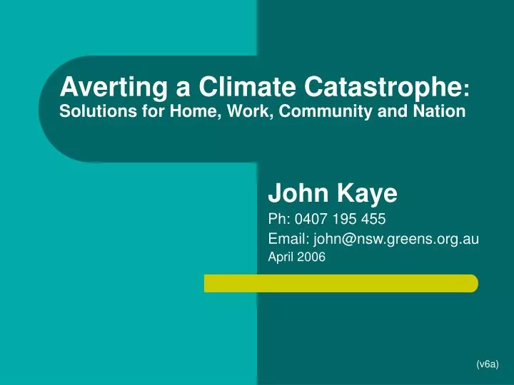 averting a climate catastrophe solutions for home work community and nation