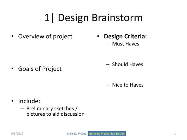 1 design brainstorm