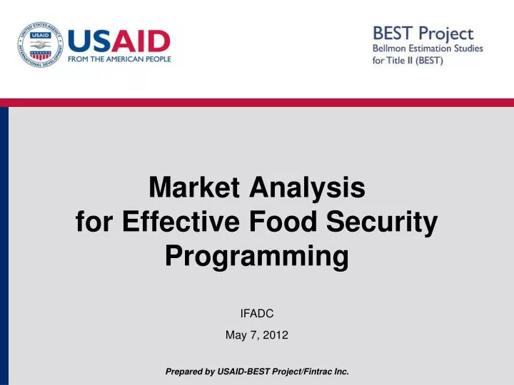 market analysis for effective food security programming